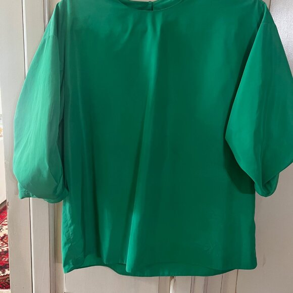 Tibi Italian sporty nylon pleat sleeve top, 8, price drop to $85. - Picture 4 of 5